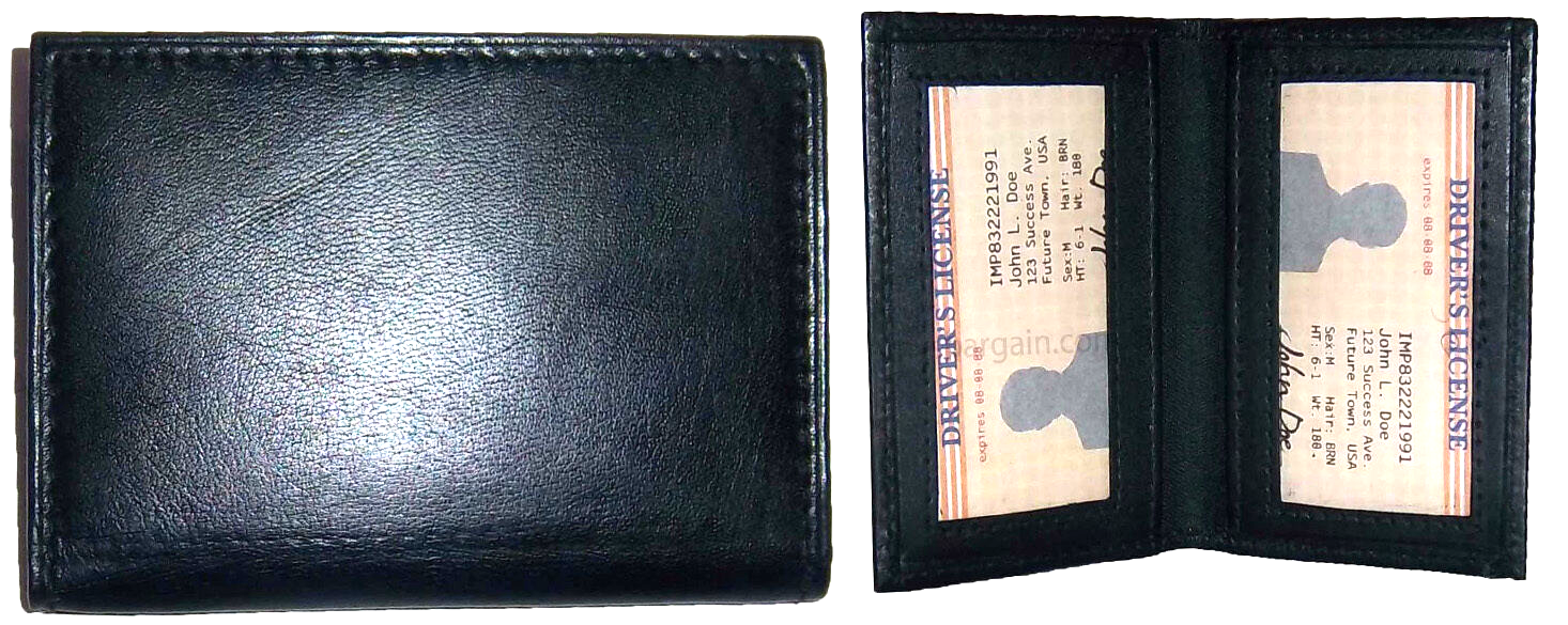 lot of 2 new slim leather credit card picture holder, 2 id windows new - Image 6