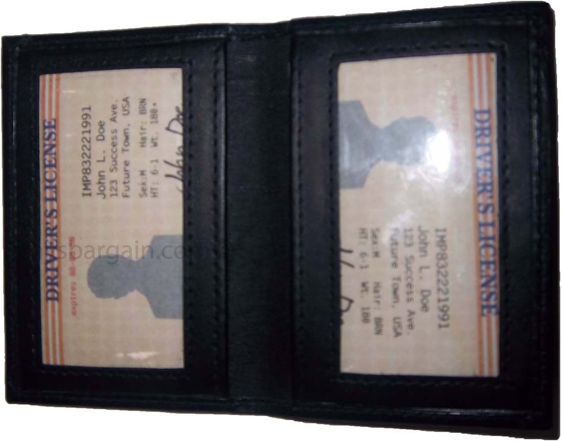 lot of 2 new slim leather credit card picture holder, 2 id windows new - Image 8