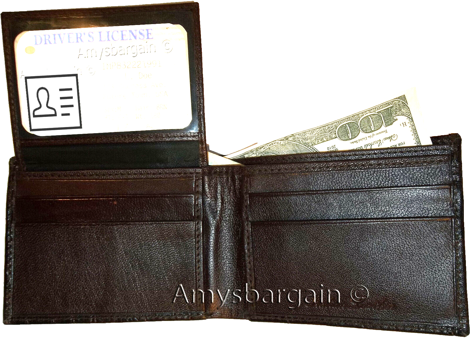 lot of 3 crocodile skin printed leather man's bifold wallet id 2 bill slots new - Image 8