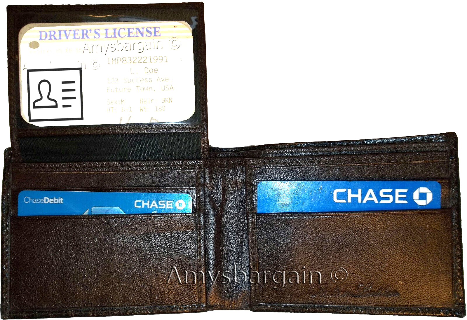 lot of 3 crocodile skin printed leather man's bifold wallet id 2 bill slots new - Image 9