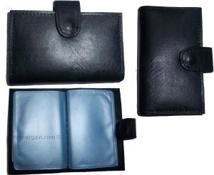 lot of 3 leather business card case, credit card case, business id photo case bn
