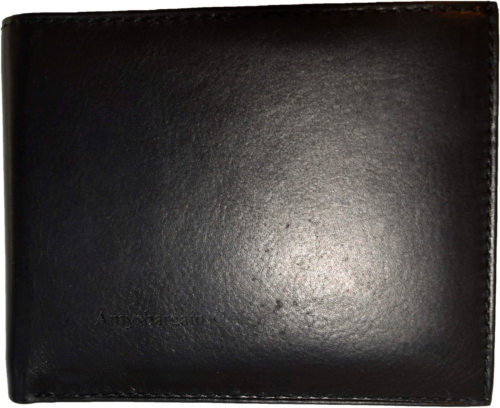 lot of 4 men's black bifold calfskin leather 2 bill slots 7 card 1 id window new - Image 5