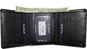 man's Trifold wallet FIZA NY leather 1 ID 6 card 2 bill slots brand new in Box - Image 3