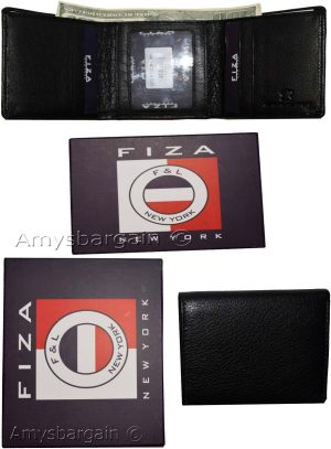 man's Trifold wallet FIZA NY leather 1 ID 6 card 2 bill slots brand new in Box - Image 4