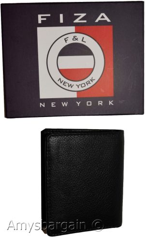 man's Trifold wallet FIZA NY leather 1 ID 6 card 2 bill slots brand new in Box - Image 8