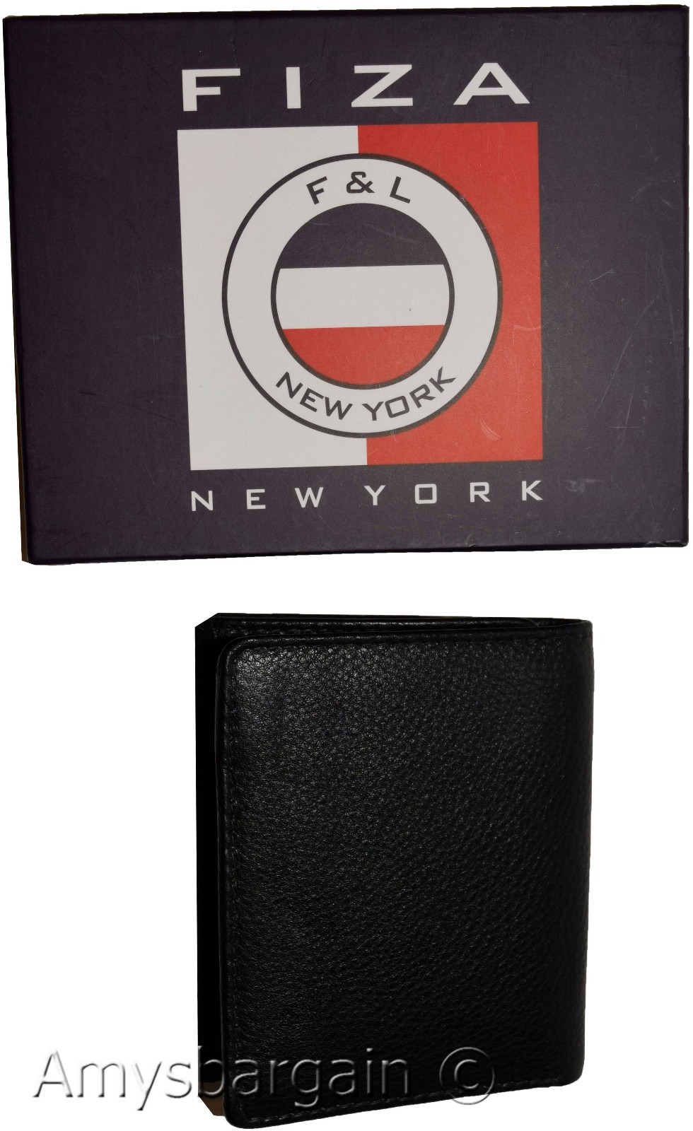 man's Trifold wallet FIZA NY leather 1 ID 6 card 2 bill slots brand new in Box - Image 8