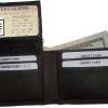 man's leather bifold wallet id case 3 bill slots wallet 6 credit cards calfskin
