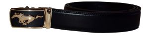 men's belts leather length 34" casual dress automatic lock gold horse buckle new - Image 5