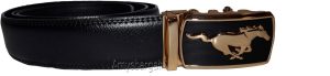 men's belts leather length 34" casual dress automatic lock gold horse buckle new - Image 8