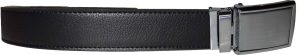 men's black belt 43" genuine leather belt dress casual automatic lock buckle xl - Image 12