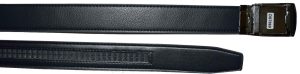 men's black belt 43" genuine leather belt dress casual automatic lock buckle xl - Image 6