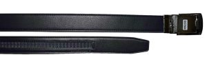 men's black belt 43" genuine leather belt dress casual automatic lock buckle xl - Image 7