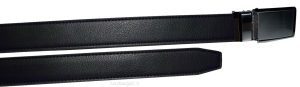 men's black belt 43" genuine leather belt dress casual automatic lock buckle xl - Image 8