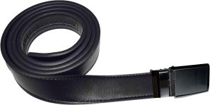 men's black belt 43" genuine leather belt dress casual automatic lock buckle xl - Image 9