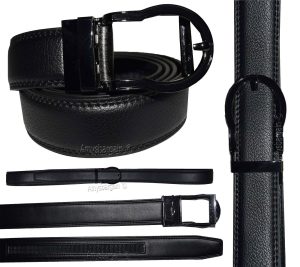mens black replacement leather waist belts waistband new auto-lock strap only XL - Image 8