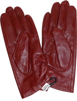 new women's (M) leather dress gloves, winter gloves, unbranded dark red gloves - Image 11