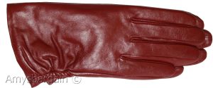 new women's (M) leather dress gloves, winter gloves, unbranded dark red gloves - Image 6