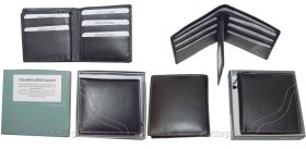 rfid men's hipster wallet genuine leather bifold 15 cards id new wallet in box