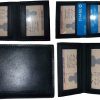 slim leather business card credit card Pure leather id card holder 2 id windows