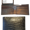2 New Crocodile Skin Printed Leather man's bi fold wallet 2 bill slots 6 card ID