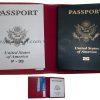2 New USA Leather passport case wallet credit ATM card case ID holder Brand New