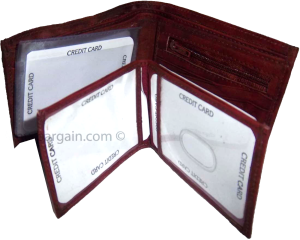 2-in-1 Wine Leather Man's Wallet 9 Card Spaces 2 ID windows 3 bill pockets new - Image 3