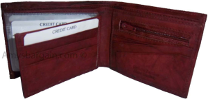 2-in-1 Wine Leather Man's Wallet 9 Card Spaces 2 ID windows 3 bill pockets new - Image 5