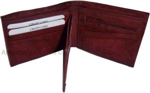 2-in-1 Wine Leather Man's Wallet 9 Card Spaces 2 ID windows 3 bill pockets new - Image 10