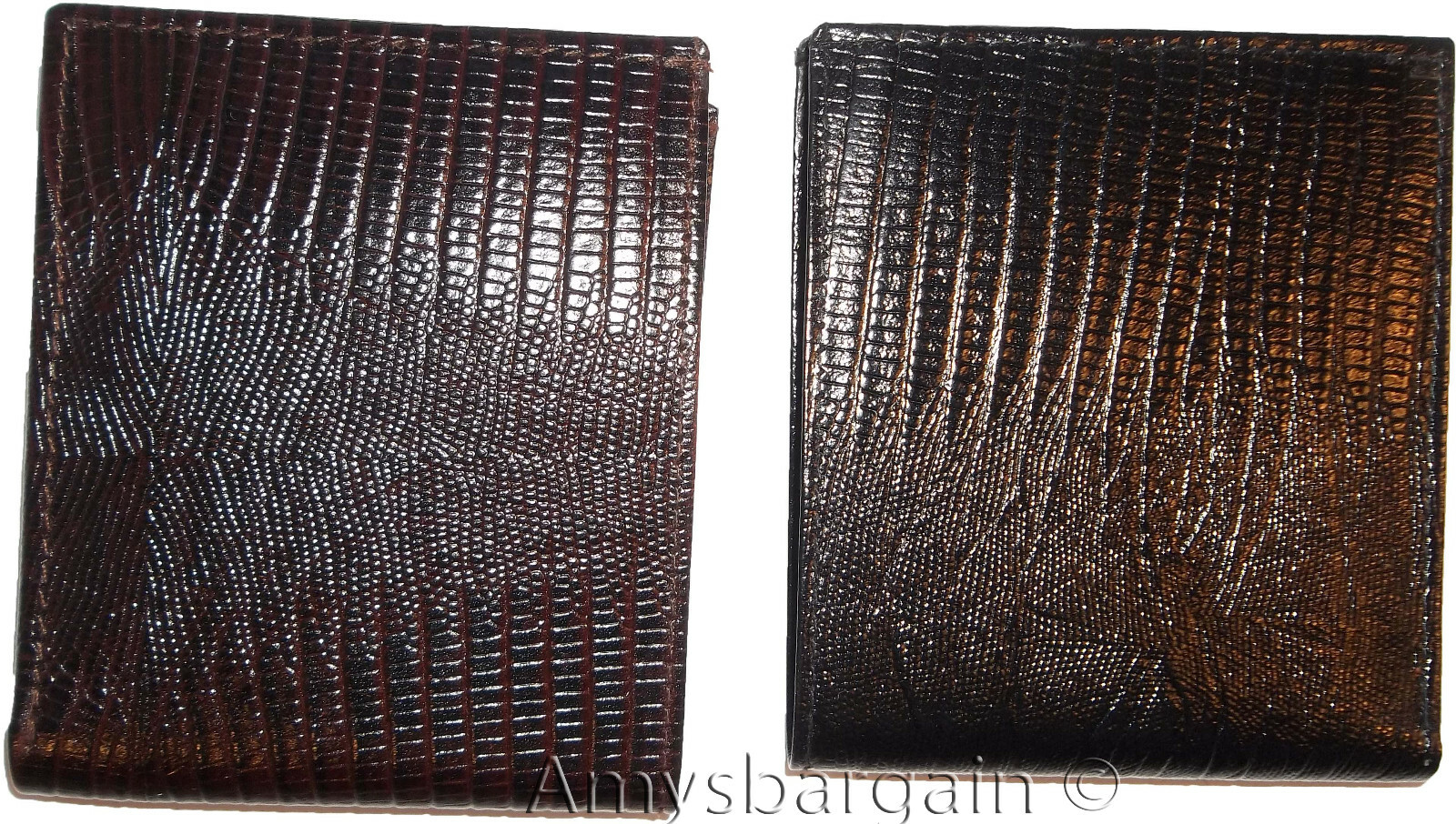 2 new style lizard printed leather man's bi fold wallet 2 bill slots 8 card - Image 3