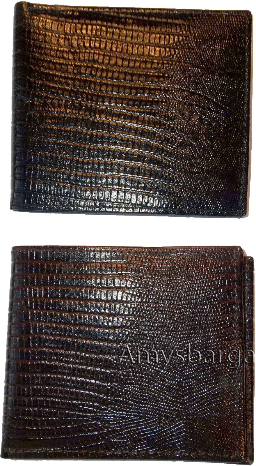 2 new style lizard printed leather man's bi fold wallet 2 bill slots 8 card - Image 4