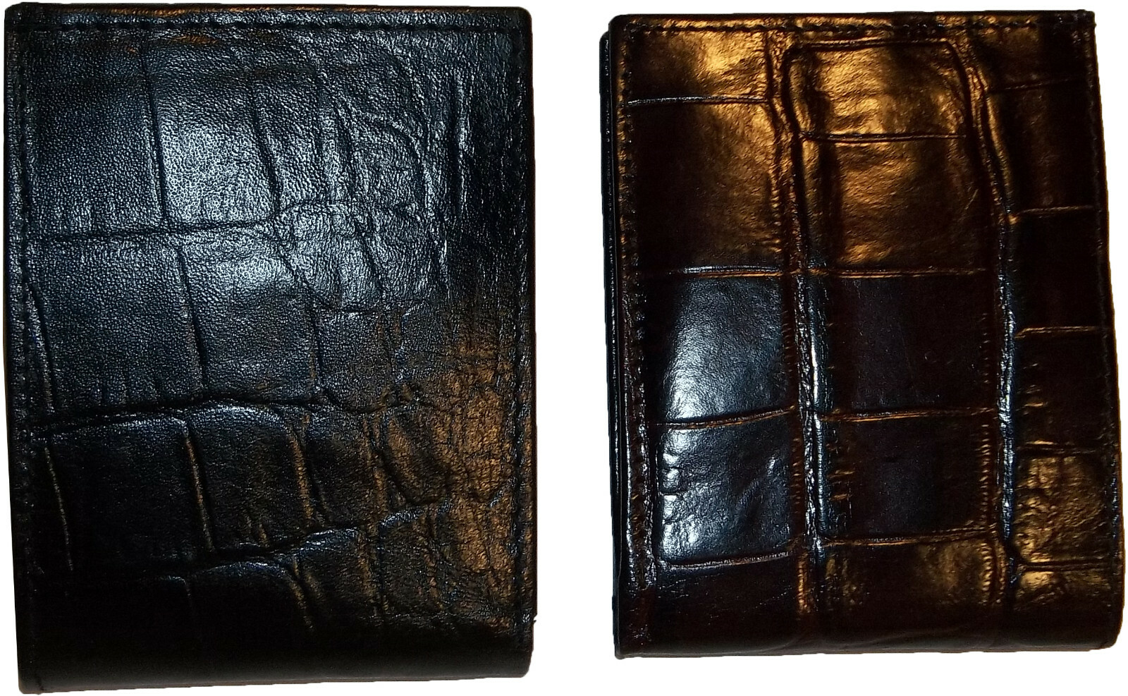 3 new man's bi-fold leather wallet credit card id change purse 2 bill slot - Image 4