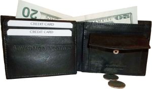 4 New Men's bi-fold Leather Wallet 7 credit card ID Change purse 2 bill pockets - Image 6