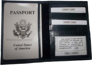 4 New USA Leather passport case, wallet credit ATM card case ID holder Navy Blue - Image 4