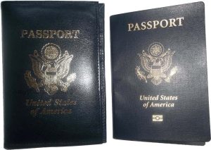4 New USA Leather passport case, wallet credit ATM card case ID holder Navy Blue - Image 7