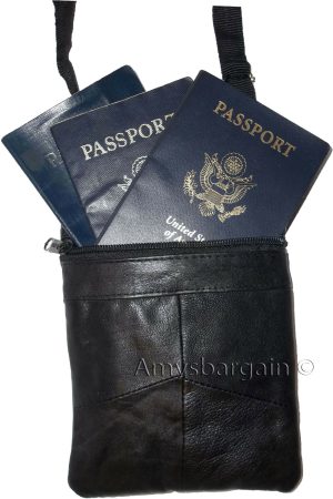 4 New hand bag leather passport case credit Card case purse neck travel pouch bn - Image 10