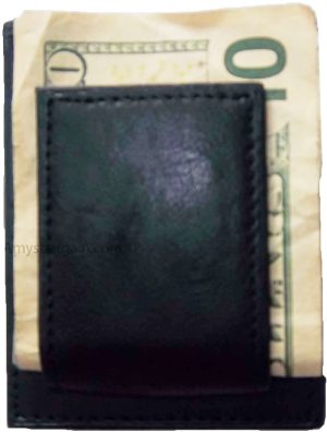 6 Leather Money Clip Credit card/ID holder wallet with magnetic money clip BN - Image 4