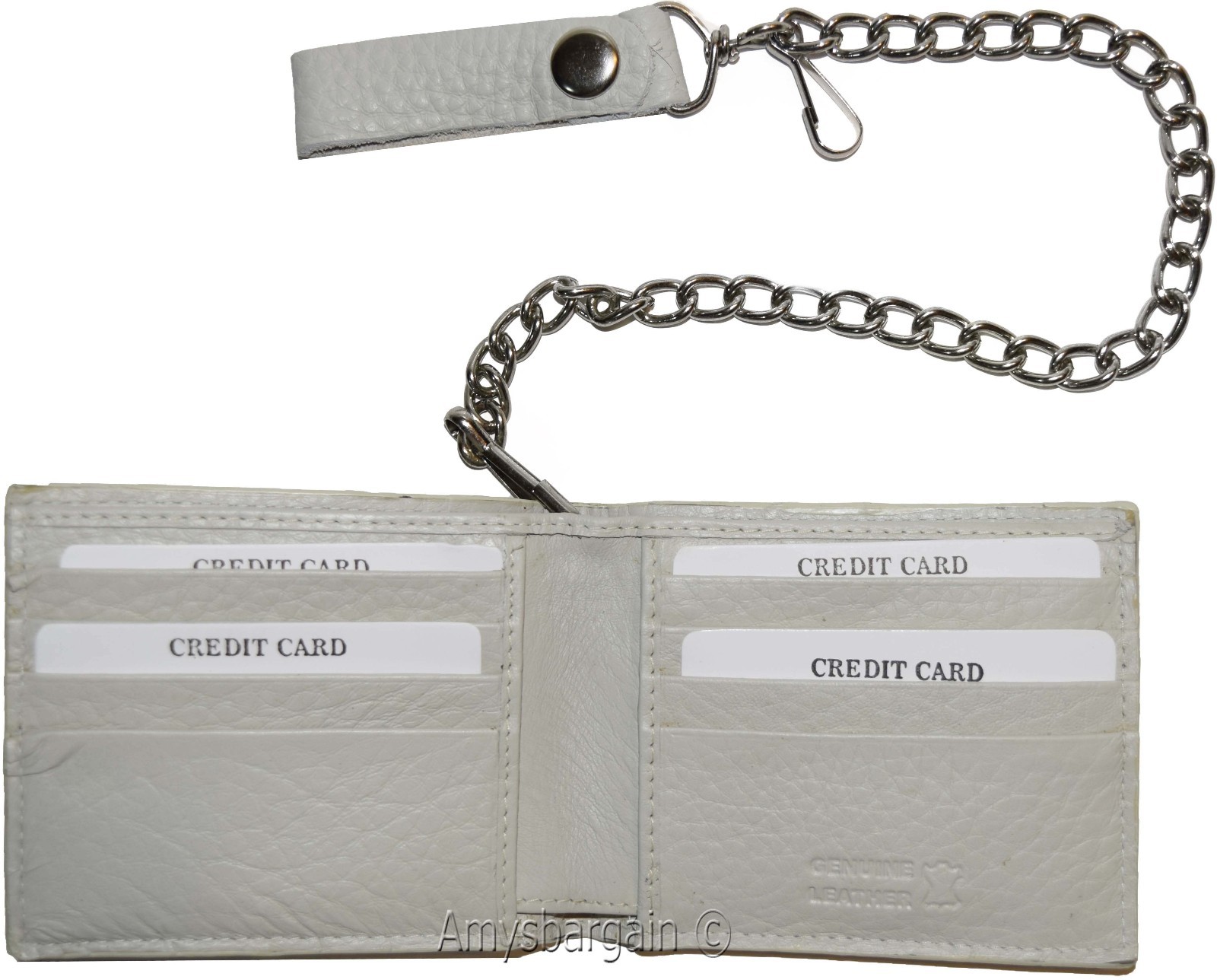 Biker's Chain wallet Leather Bifold wallet Motorcycle Trucker Biker wallet BN - Image 11