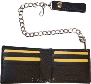 Biker's Chain wallet Leather Bifold wallet Motorcycle Trucker Biker wallet BN - Image 12
