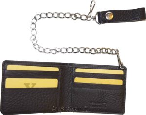 Biker's Chain wallet Leather Bifold wallet Motorcycle Trucker Biker wallet BN - Image 4