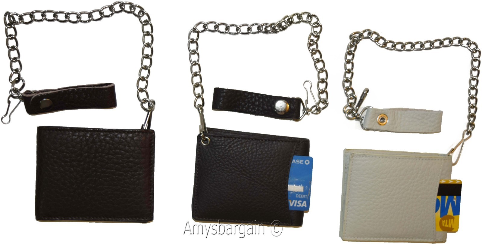 Biker's Chain wallet Leather Bifold wallet Motorcycle Trucker Biker wallet BN - Image 5