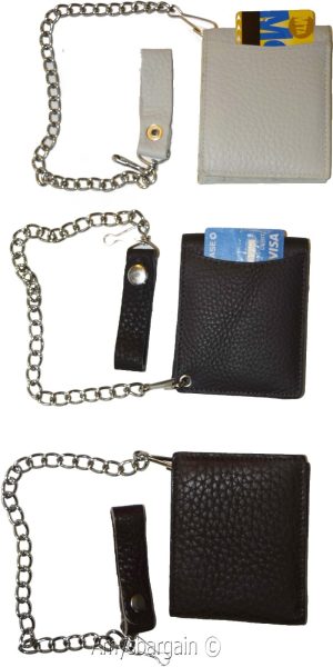 Biker's Chain wallet Leather Bifold wallet Motorcycle Trucker Biker wallet BN - Image 7