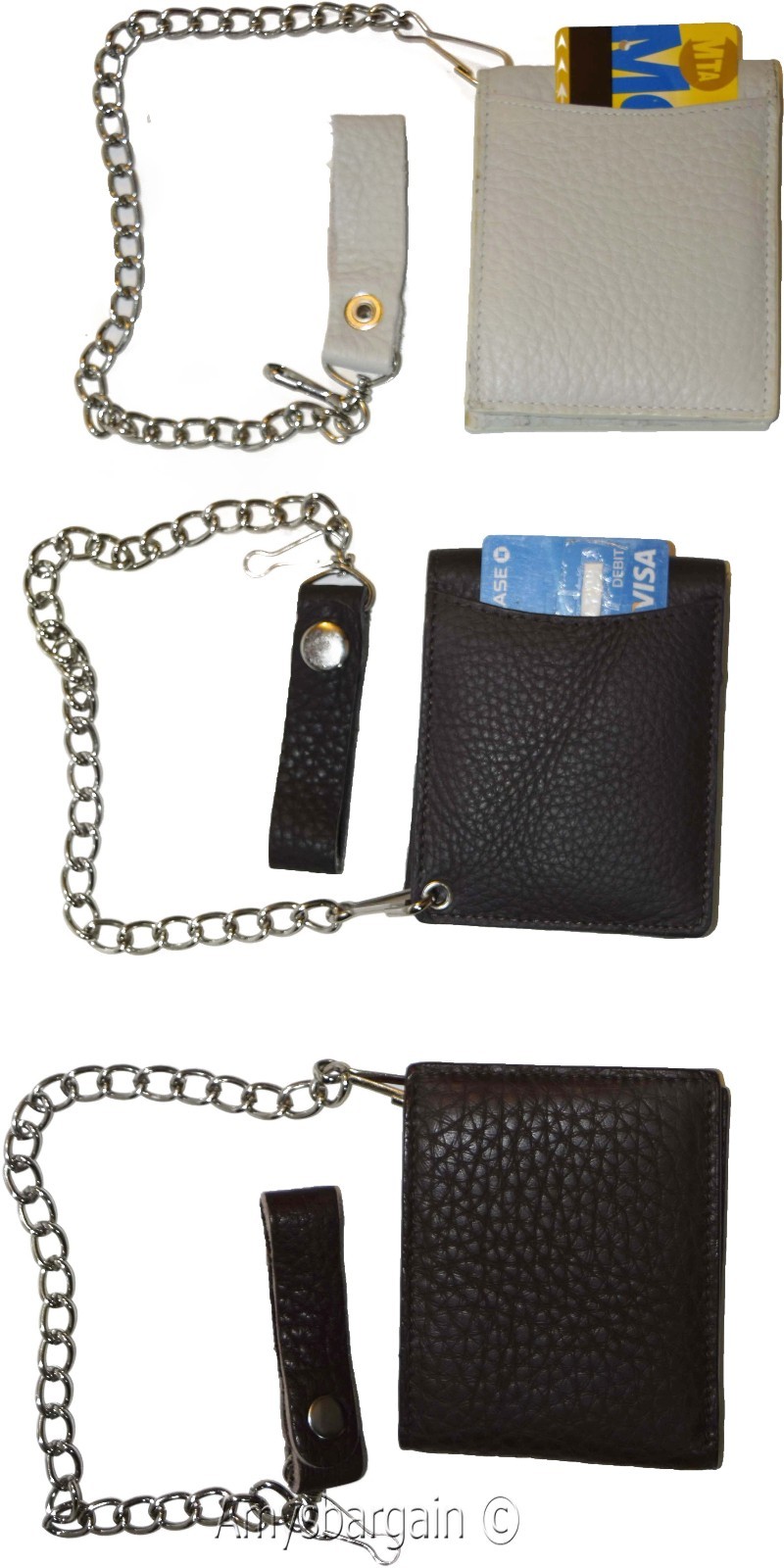 Biker's Chain wallet Leather Bifold wallet Motorcycle Trucker Biker wallet BN - Image 7