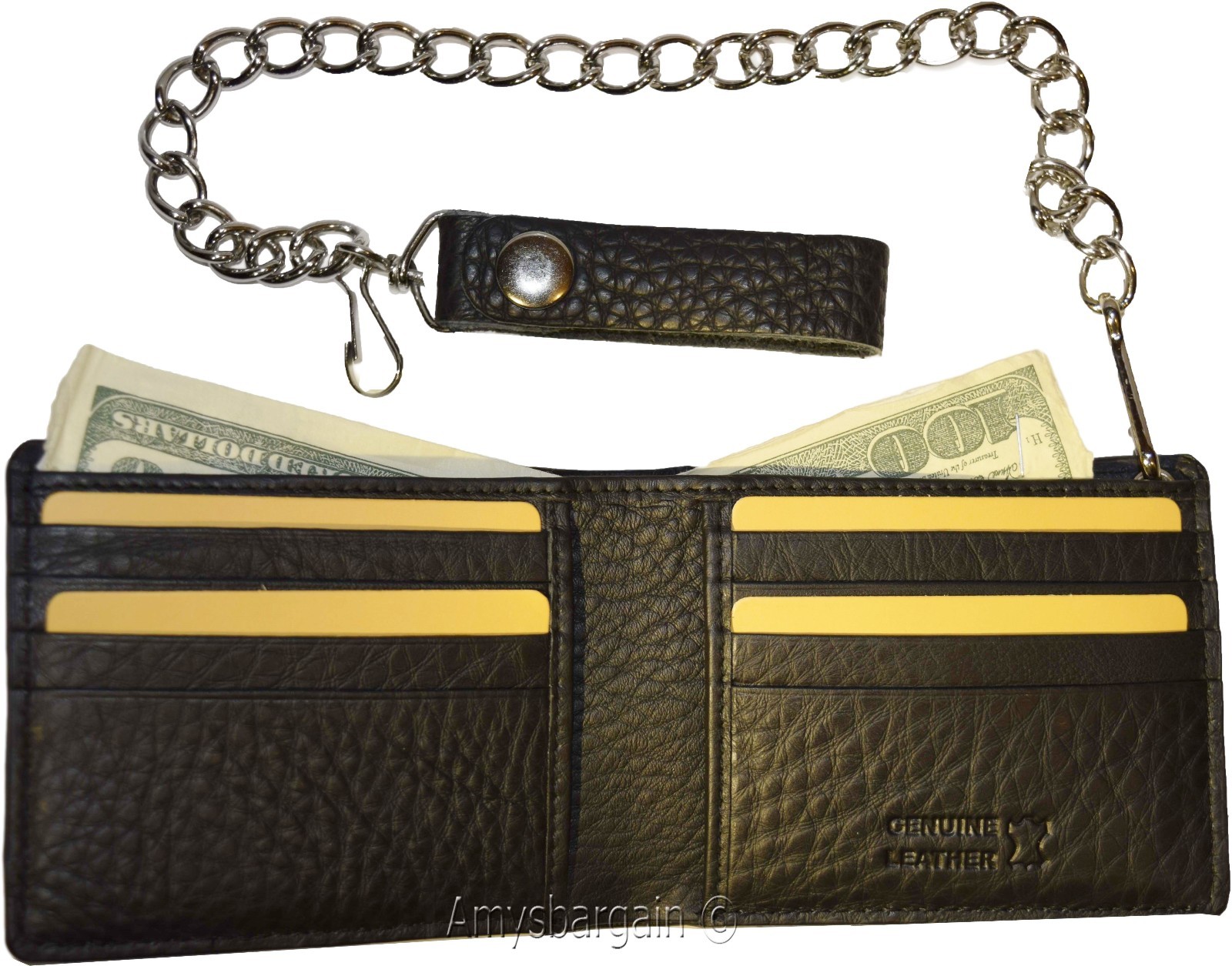 Biker's Chain wallet Leather Bifold wallet Motorcycle Trucker Biker wallet BN - Image 9