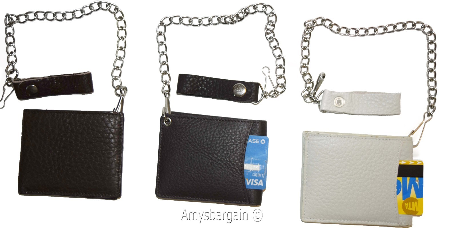 Biker's Chain wallet Leather Bifold wallet Motorcycle Trucker Biker wallet BN - Image 10