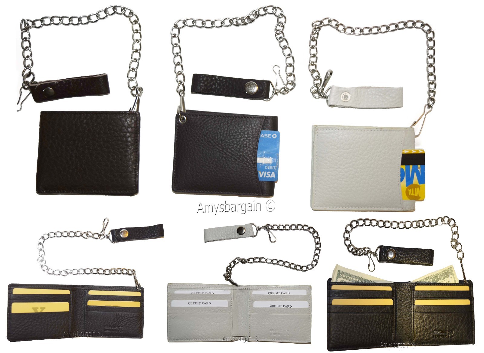 Biker's Chain wallet Leather Bifold wallet Motorcycle Trucker Biker wallet BN