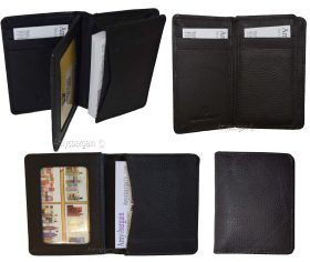 Business Card case Up to 40 cards ID Card 6 Card slots Natural grain Leather new