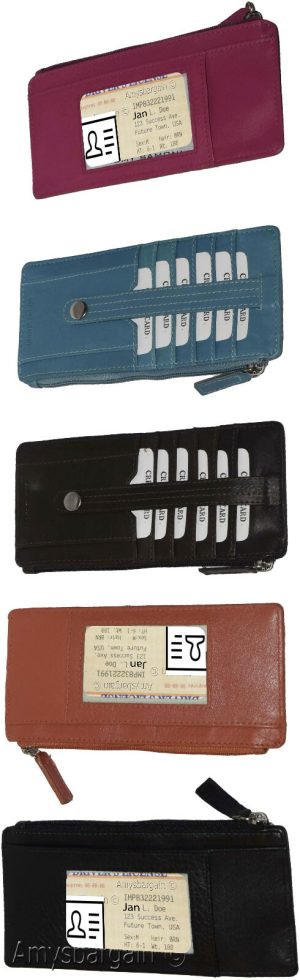 Cad case multiple card organizer credit cards bills ids wallet change purse - Image 10