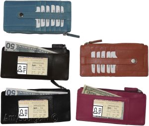 Cad case multiple card organizer credit cards bills ids wallet change purse - Image 9