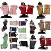 Finger-less Gloves, Winter Gloves Hand/Wrist Warmer Fur trim One-Size Gloves BN