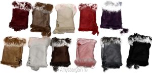Finger-less Gloves, Winter Gloves Hand/Wrist Warmer Fur trim One-Size Gloves BN - Image 3